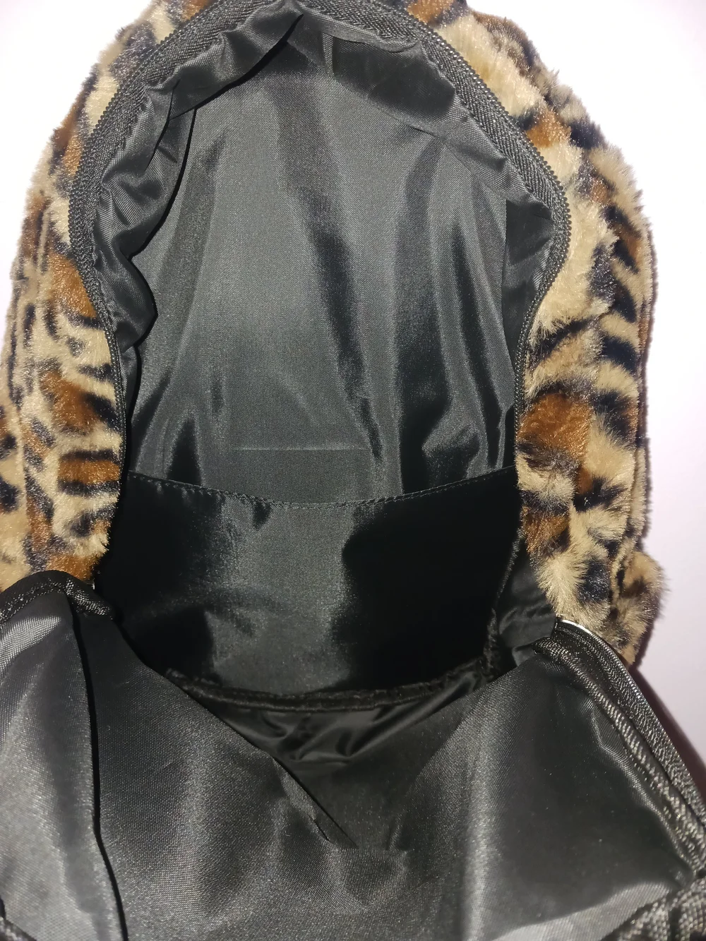 New Faux Fur Leopard Print Backpack